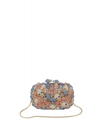 Skull Kisslock Crystal Evening Clutch Bags LGZ029 MULTI
